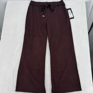 New NYCC New York Clothing Co Burgundy Brown Wide Leg Trousers Womans Size Small